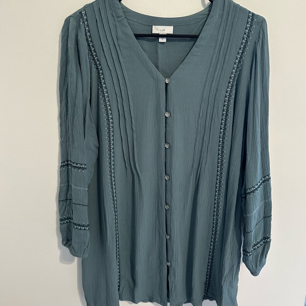 J. Jill Light Blue Button-Down Blouse